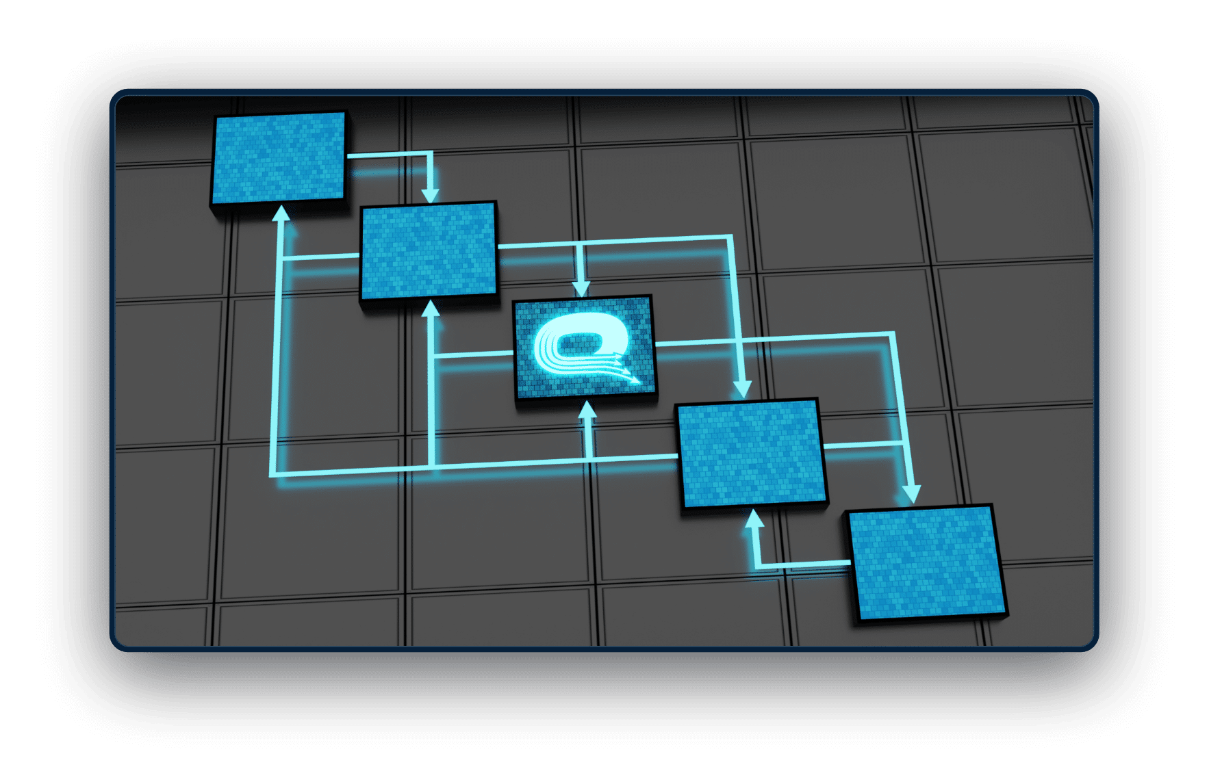 Artistic illustration of QuickShot trajectory optimization software in a multidisciplinary design process loop.