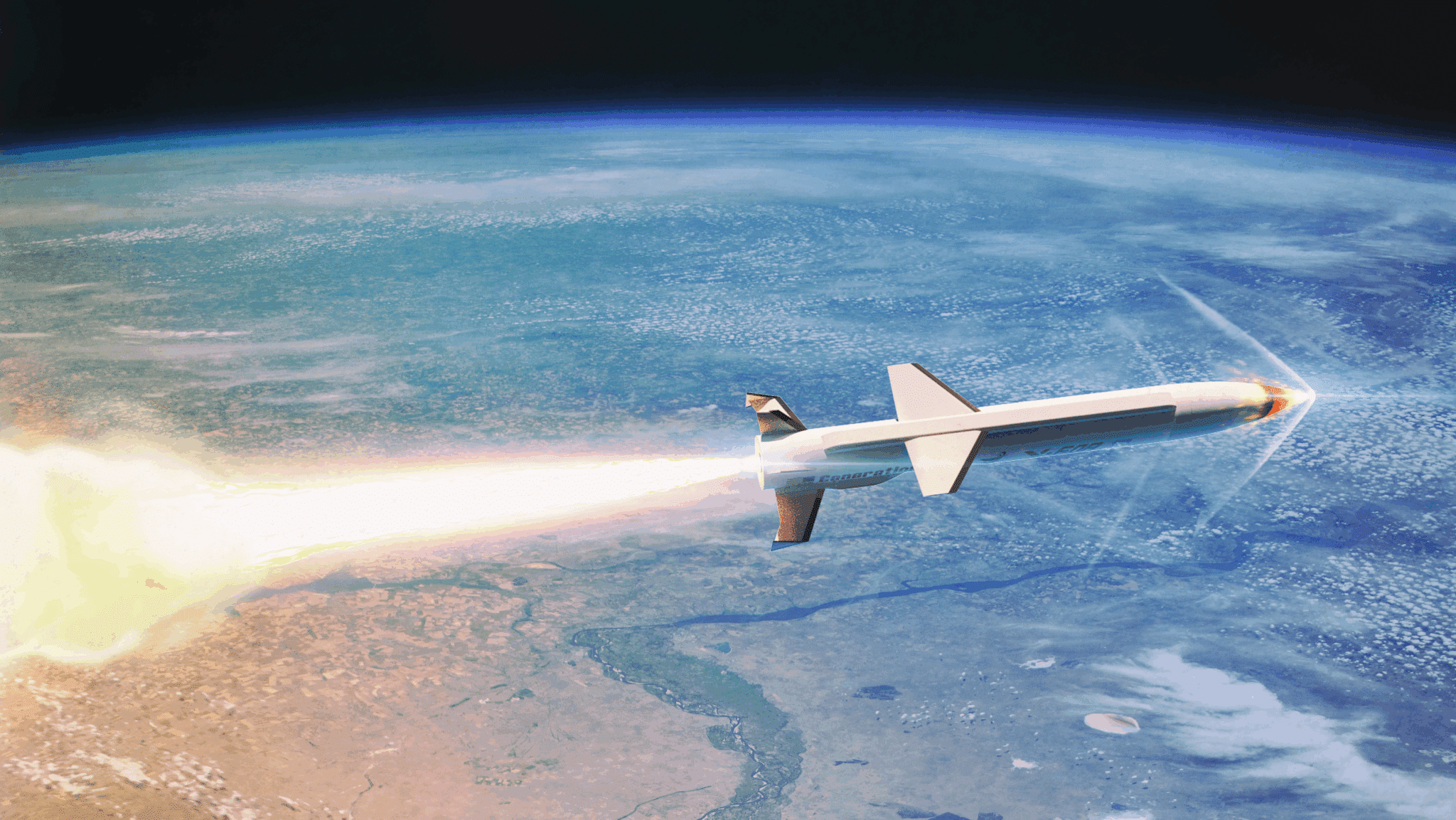 Artist's concept of a hypersonic vehicle in flight