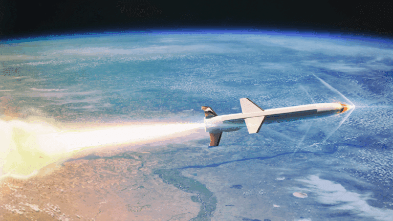 Artist's concept of a hypersonic vehicle in flight